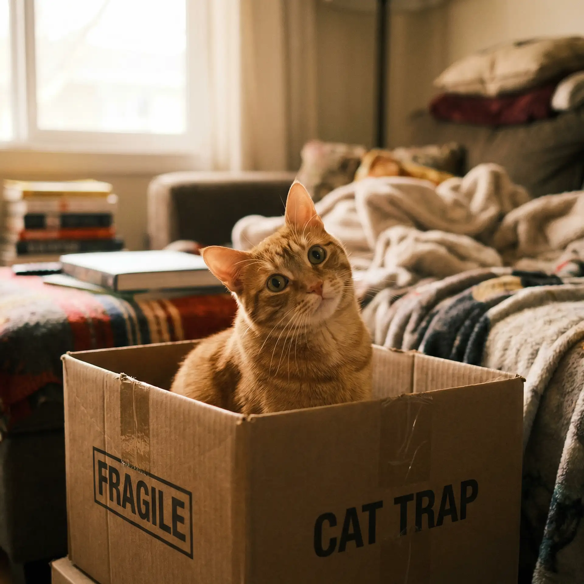 橘猫躲在纸箱里 - 陈冠希事件照片